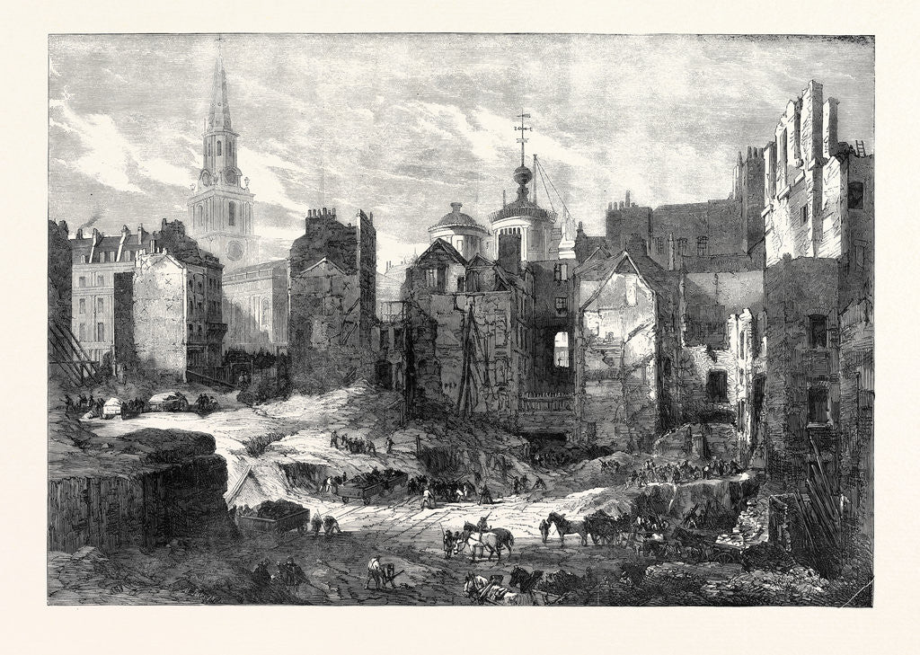 Detail of Demolition of Hungerford Market: View Looking Towards the Strand 1862 by Anonymous
