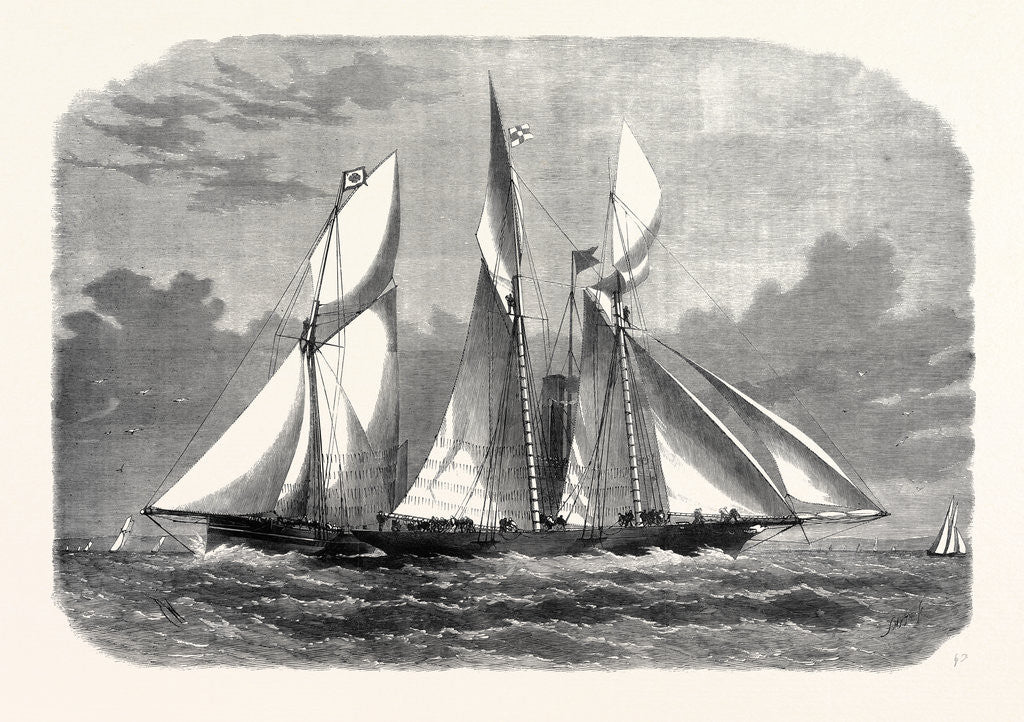 Detail of The Royal Thames Yacht Club Schooner Match: The Xantha and Gloriana Rounding at the Nore 1866 by Anonymous