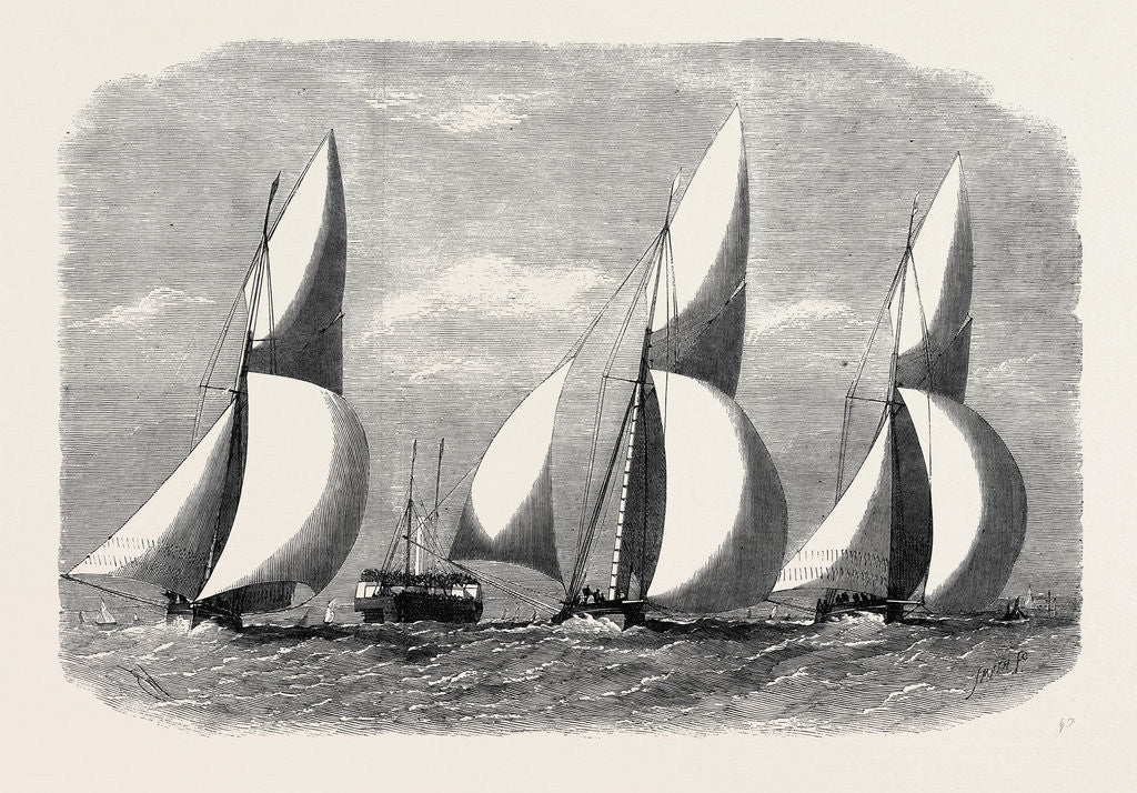 Detail of Royal London Yacht Club Cutter Match: The Niobe Sphinx and Vindex Off Coalhouse Point 1866 by Anonymous
