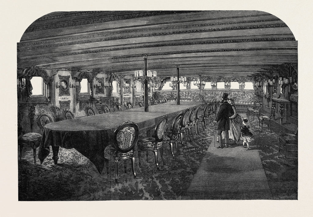 Detail of Dining Saloon of the Mahrusseh 1866 by Anonymous