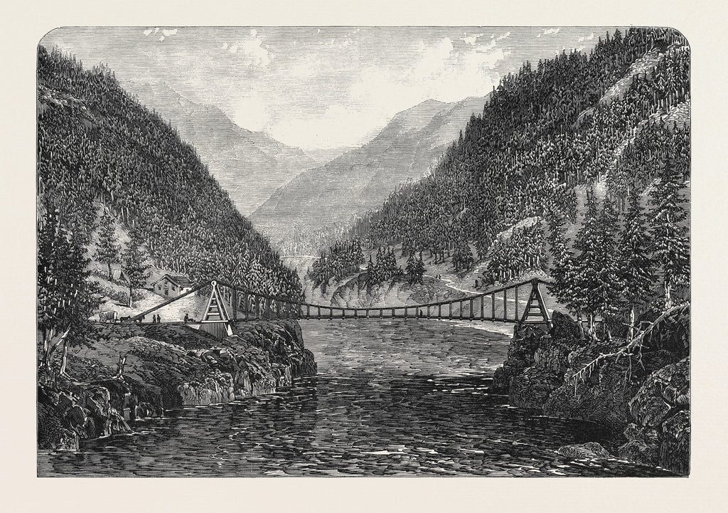 Detail of Wire Suspension Bridge Over the Fraser River British Columbia 1866 by Anonymous