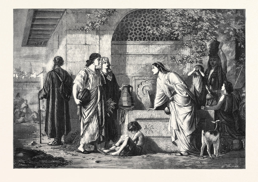 Detail of The Parents of Christ Seeking Him. In the Exhibition of the Royal Academy 1866 by Anonymous