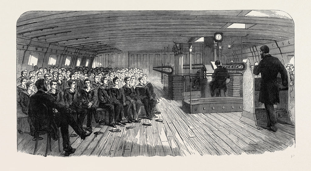 Detail of Divine Service on Board the Training Ship Indefatigable at Liverpool UK 1866 by Anonymous