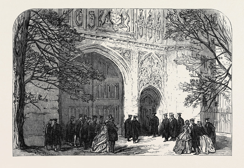 Detail of Installation of the New Master of Trinity College Cambridge: The Master Knocking for Admittance UK 1866 by Anonymous