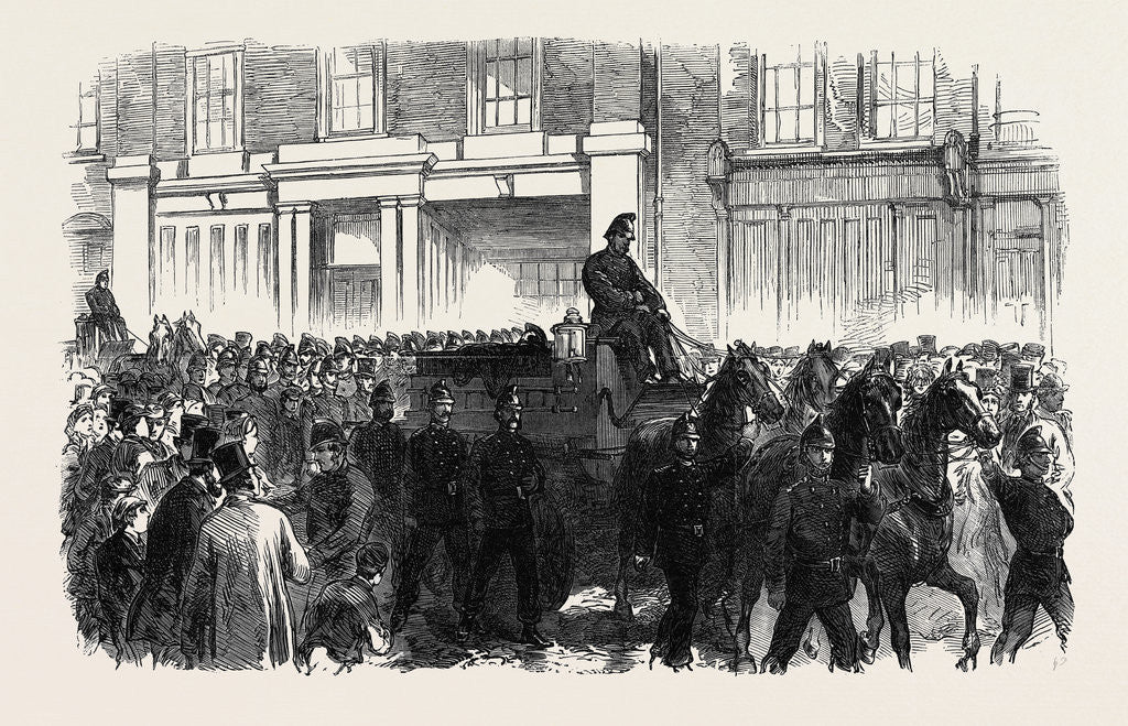 Detail of Funeral of One of the Metropolitan Fire Brigade UK 1866 by Anonymous