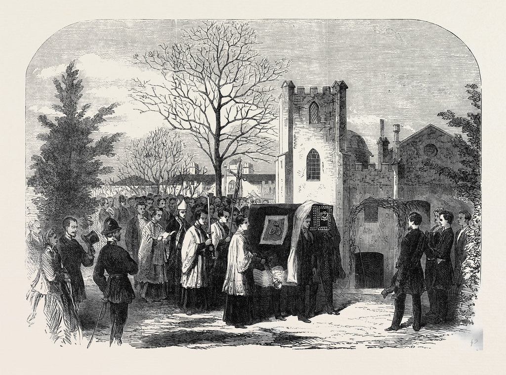 Detail of The Funeral of Queen Marie Amelie: Arrival of the Funeral Procession at Weybridge Chapel 1866 by Anonymous