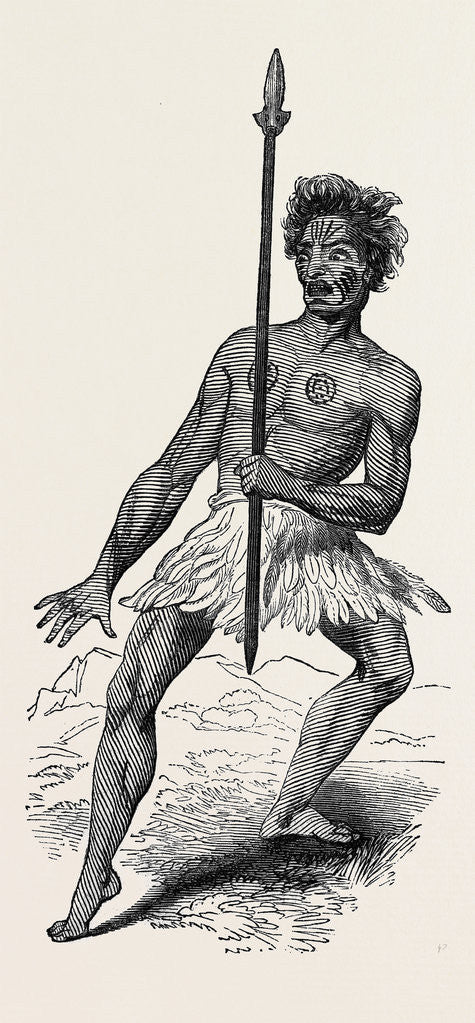 Detail of New Zealand War Dance. by Anonymous