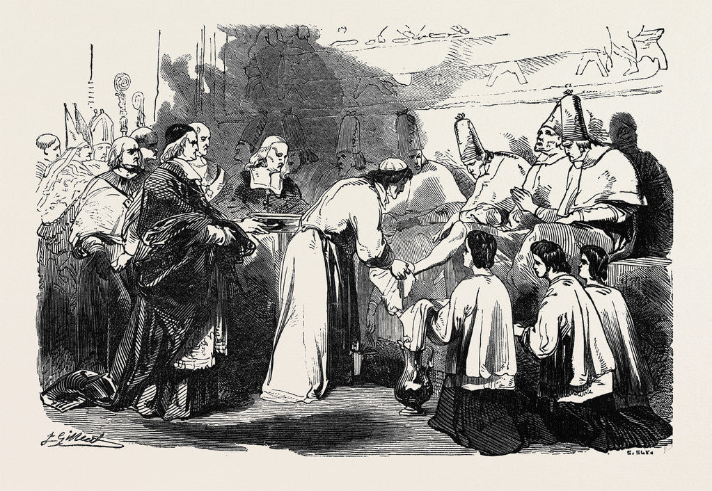 Detail of Holy Thursday, the Pope Washing the Feet of Poor Priests by Anonymous