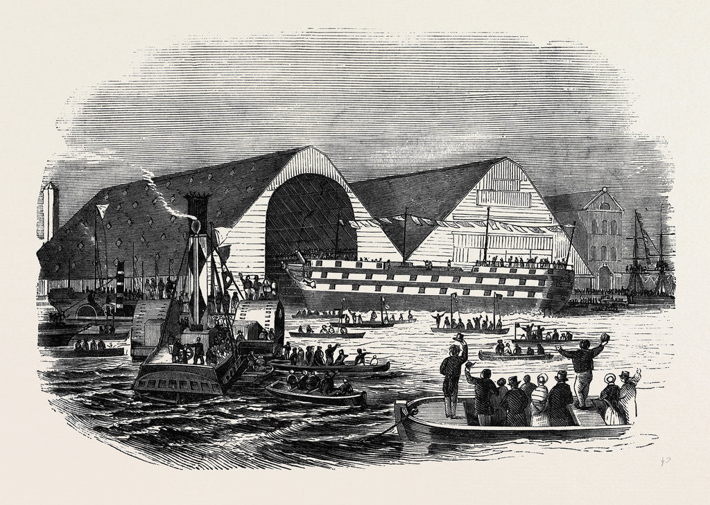 Detail of The Launch of the Boscawen, at Woolwich by Anonymous