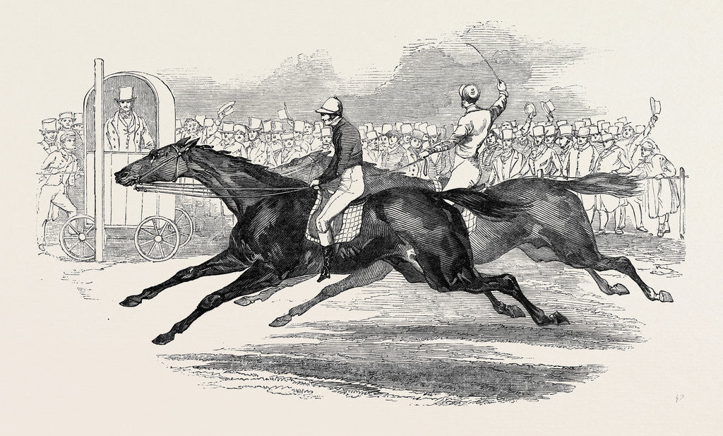 Detail of Mr. Day's the Ugly Buck, and Lord George Bentinck's the Devil to Pay, Race for 200 Guineas, at Newmarket by Anonymous