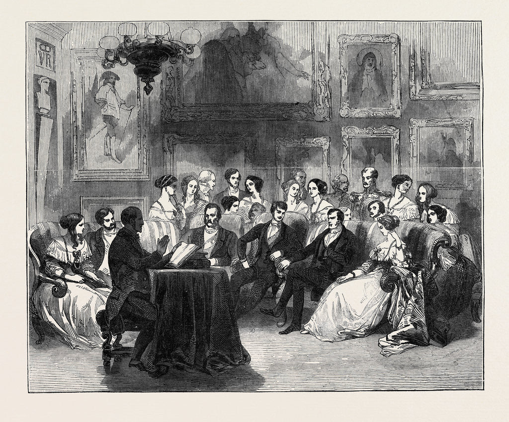 Detail of Mr. Charles Kemble Reading Shakspeare Before Her Majesty, at Buckingham Palace. by Anonymous
