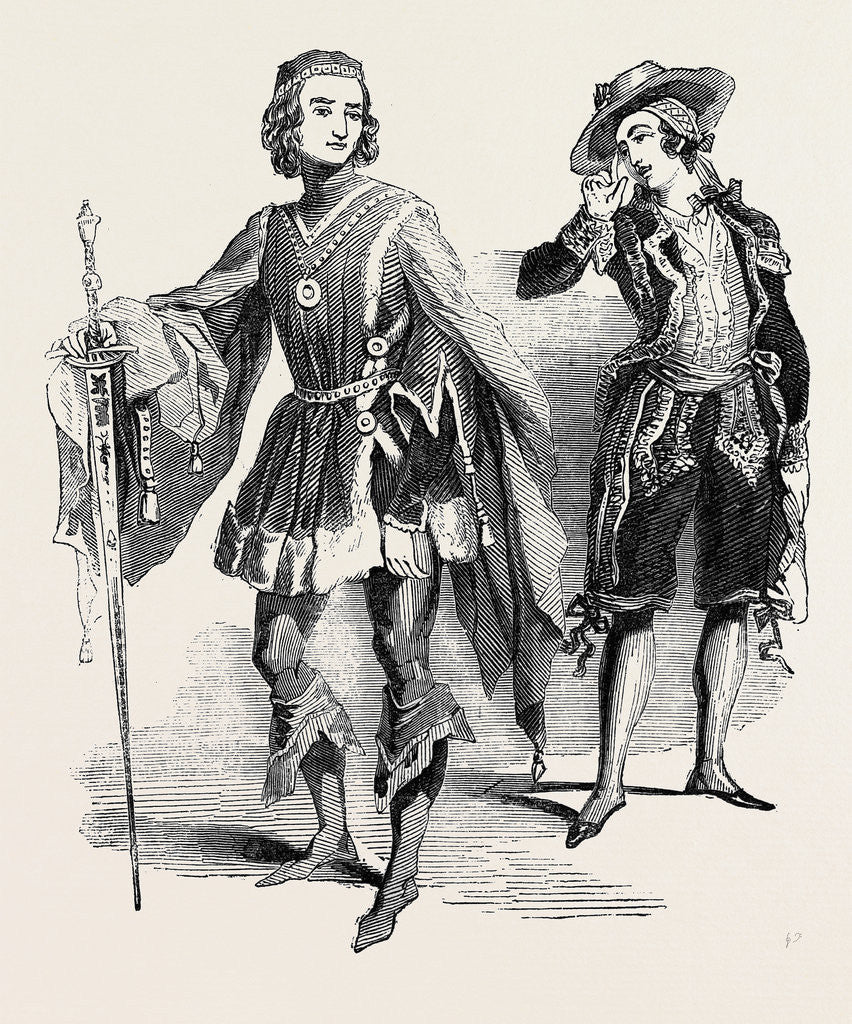 Detail of Servitor, German Noble; Servitor, Spanish Peasant; Eton Montem 1844 by Anonymous