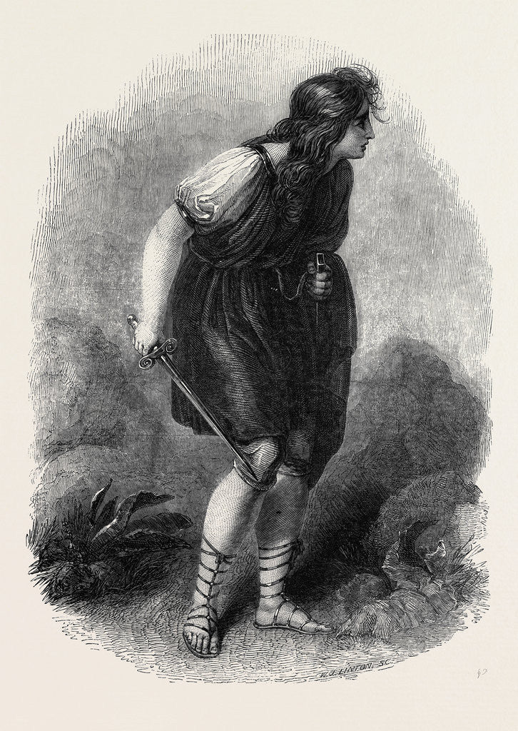 Detail of Specimen of Wood Engraving, Imogene, after Westall by Anonymous