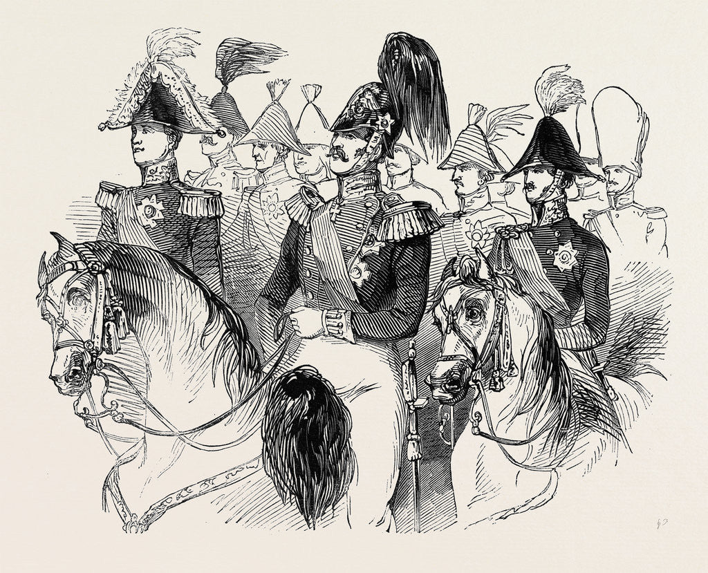 Detail of The Illustrious Visitors, and Staff, at the Grand Review, in Windsor Great Park. by Anonymous