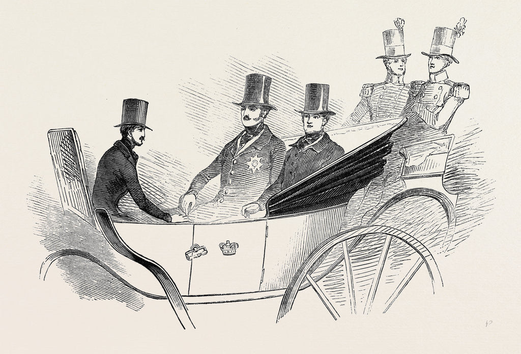 Detail of The Emperor of Russia, the King of Saxony, and Prince Albert, at Ascot Races by Anonymous