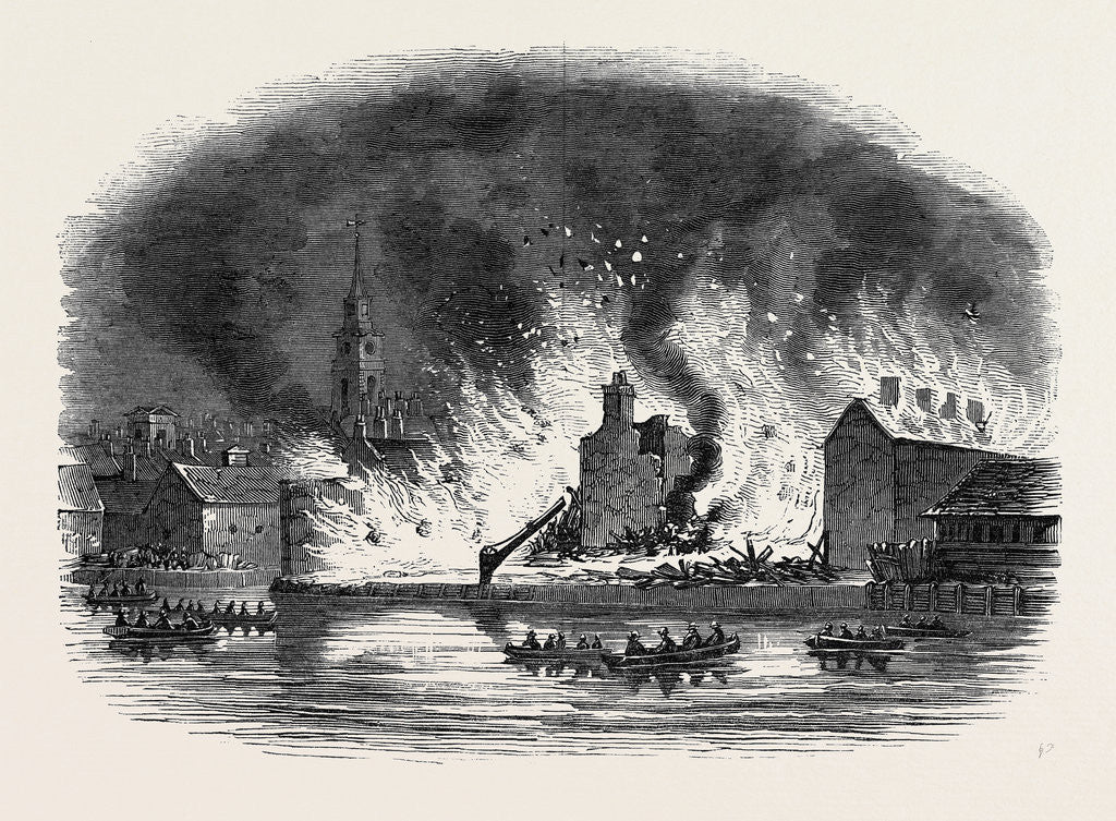 Detail of The Great Fire at Gravesend by Anonymous