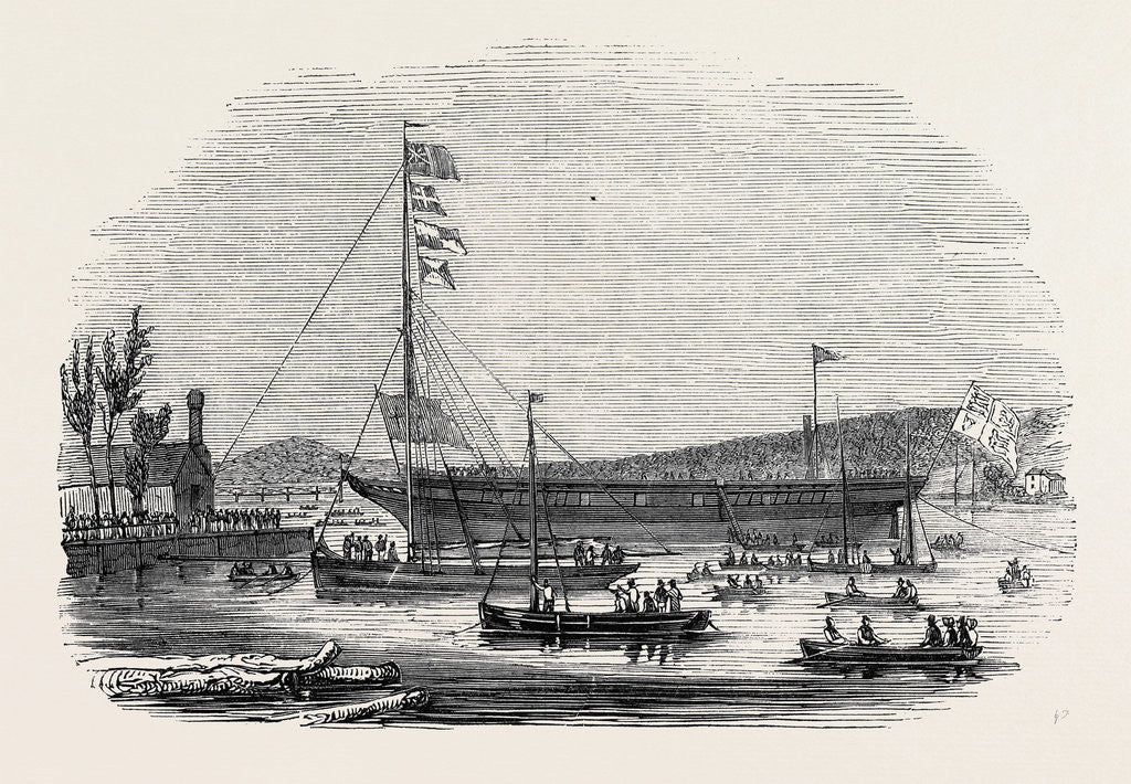 Detail of Launch of the Waterwitch, at Cowes by Anonymous
