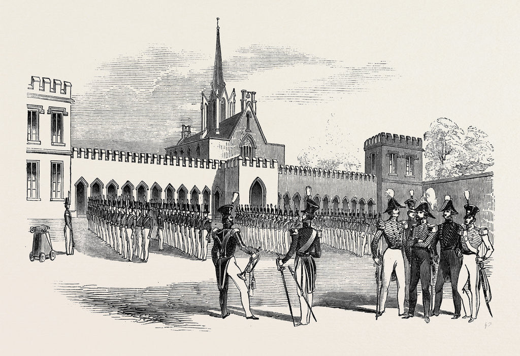 Detail of Parade of Cadets, in the Stone Court. by Anonymous