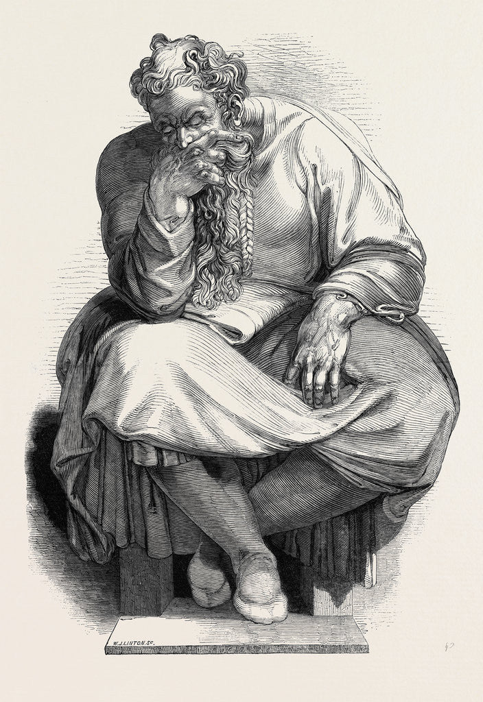 Detail of Specimen of Wood Engraving, the Prophet Jeremiah by Anonymous