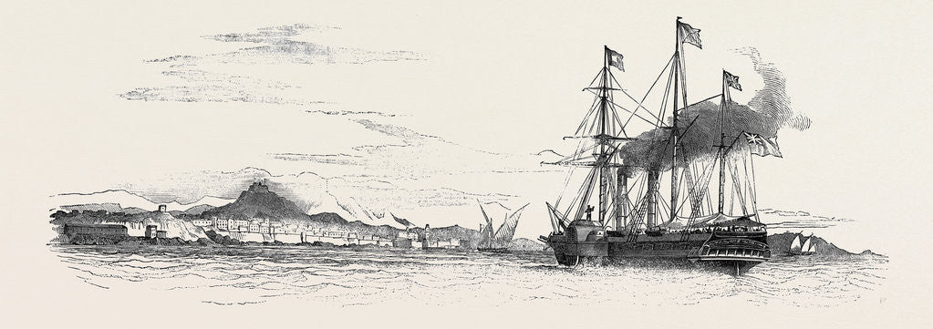 Detail of The Mail Packet from Alexandria, Off Marseilles, the Indian Mail on Board by Anonymous