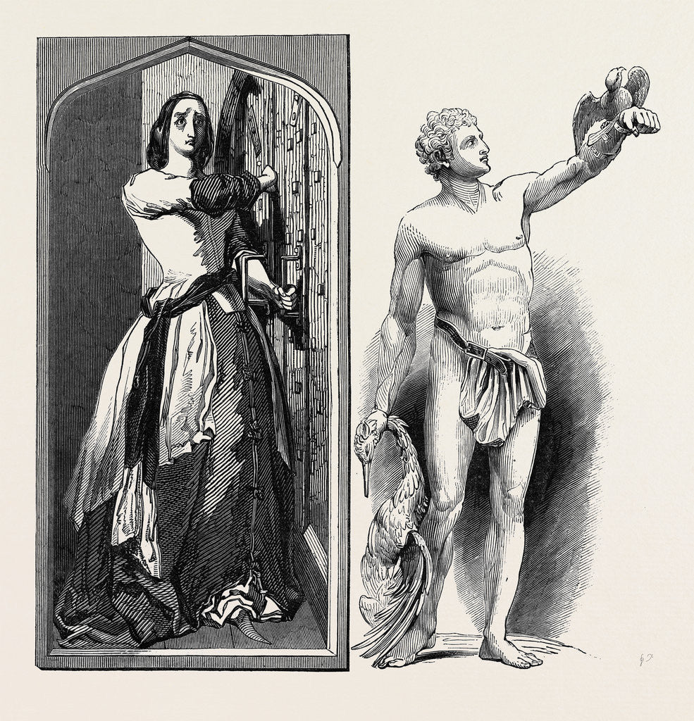 Detail of Loyalty: Catherine Douglas Barring the Door, at Scone; a Falconer. by Anonymous