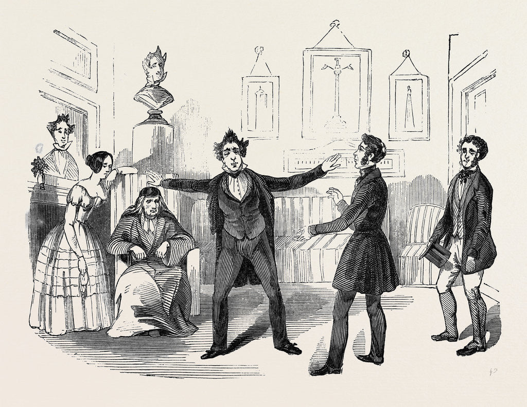 Detail of Scene from the New Drama of Martin Chuzzlewit, at the Lyceum Theatre. by Anonymous