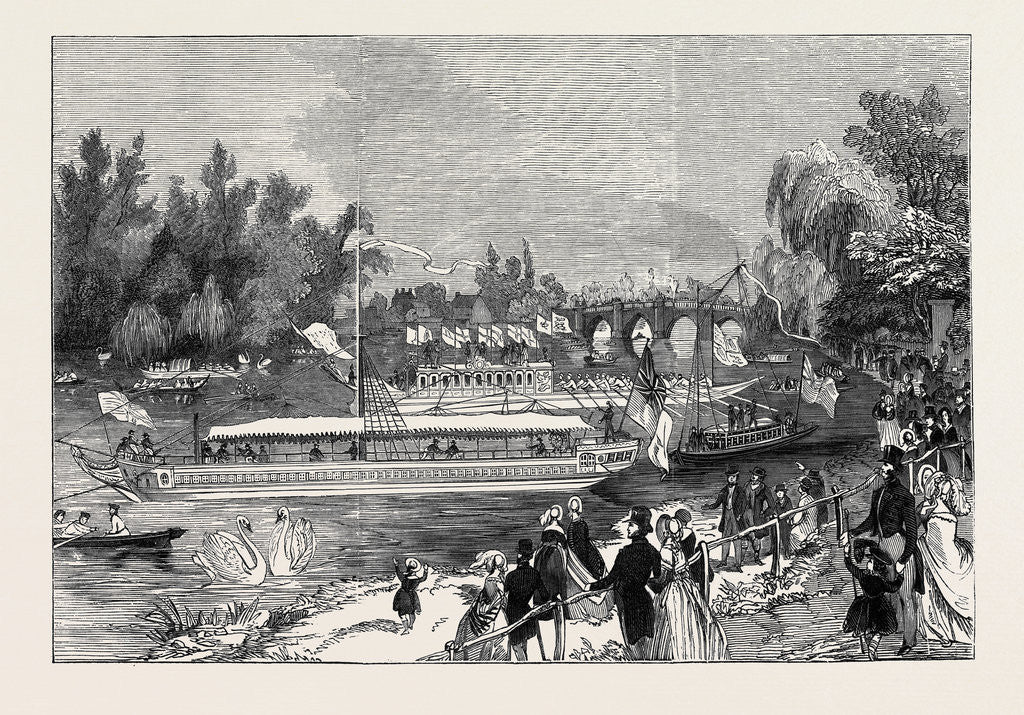 Detail of Swan-Upping on the Thames, from Brentford Ait. by Anonymous