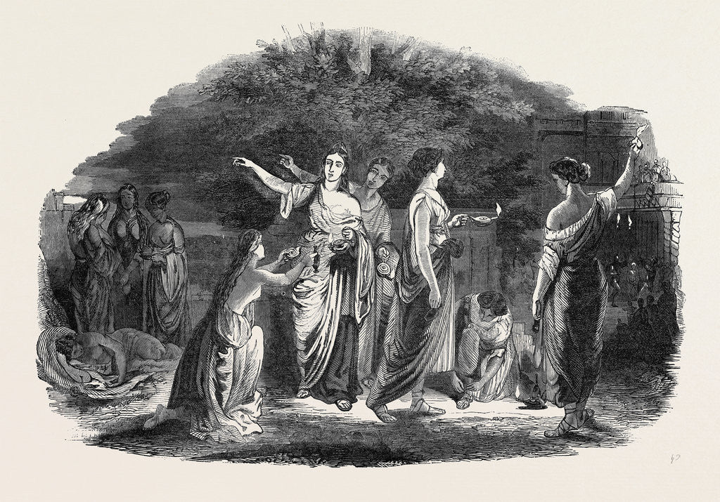 Detail of The Wise and Foolish Virgins, in the Royal Academy Exhibition by Anonymous