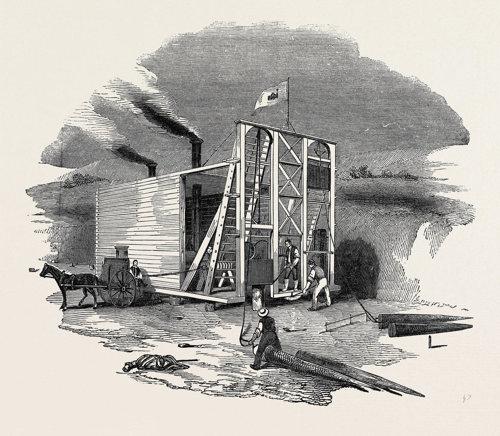 Detail of Patent American Steam Pile Driving Engine by Anonymous