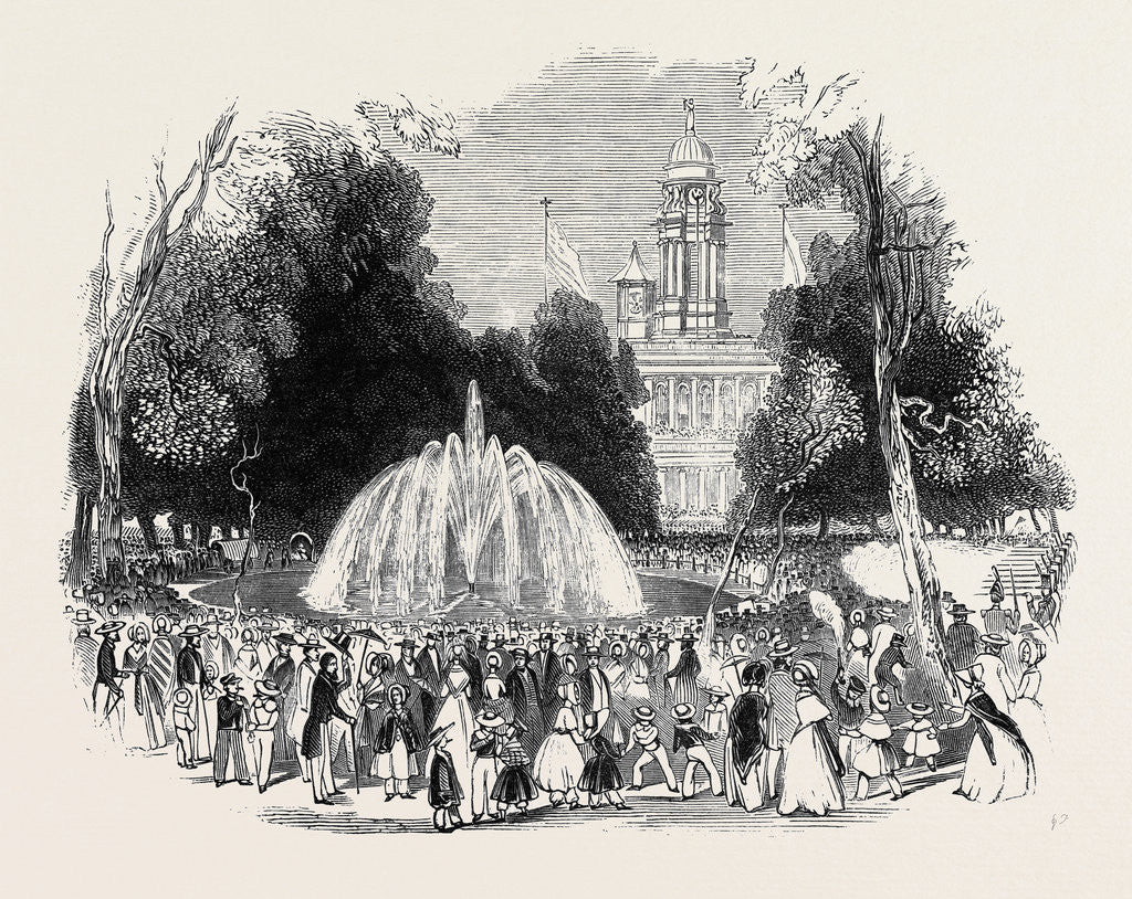 Detail of Commemoration of Independence at New York, Scene in the Park, 1844 by Anonymous