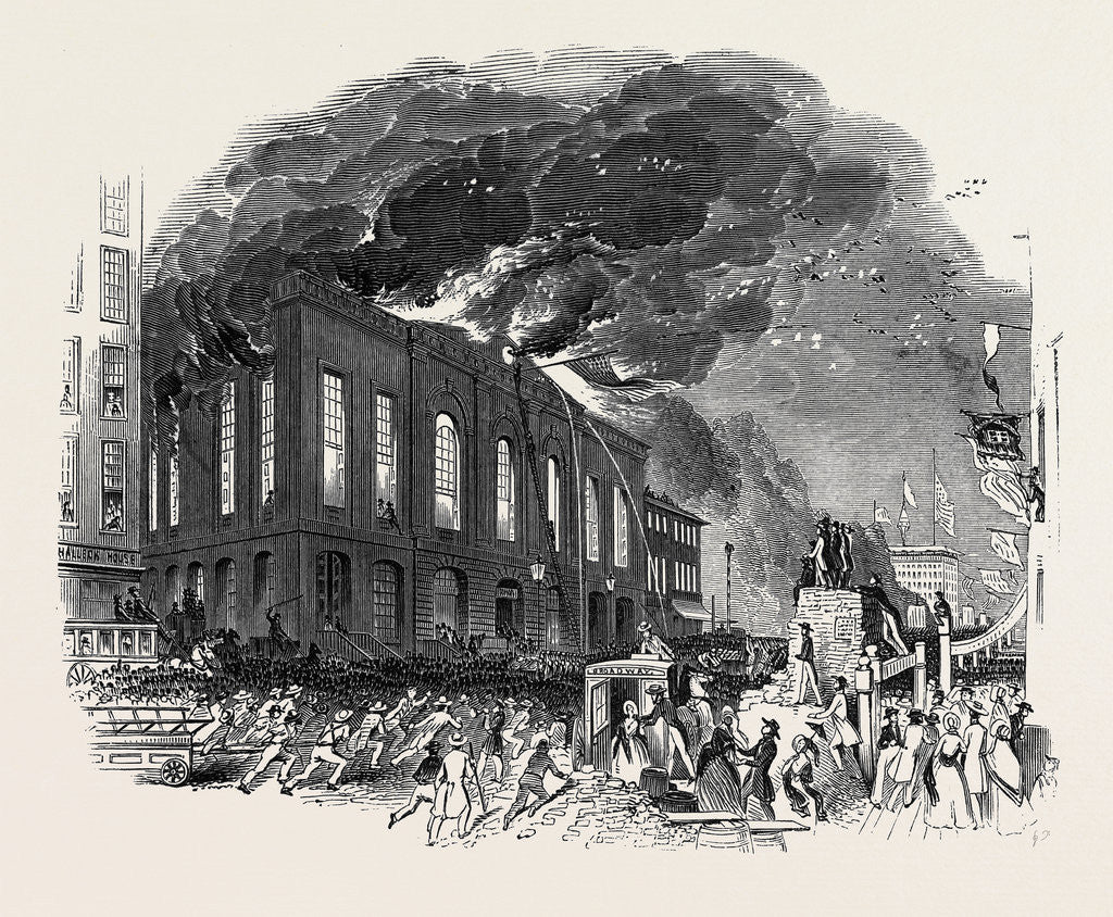 Detail of Burning of the Washington Hotel, New York. by Anonymous