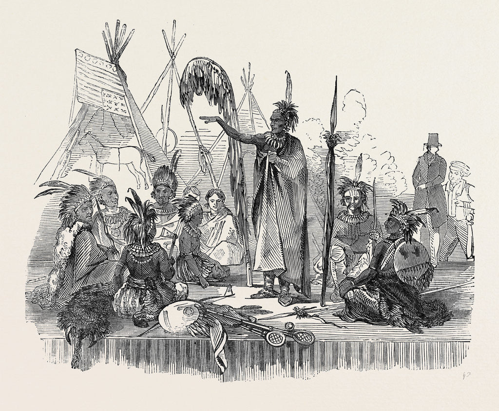 Detail of Encampment of Ioway Indians, Lord's Cricket Ground, the Welcome Speech by Anonymous