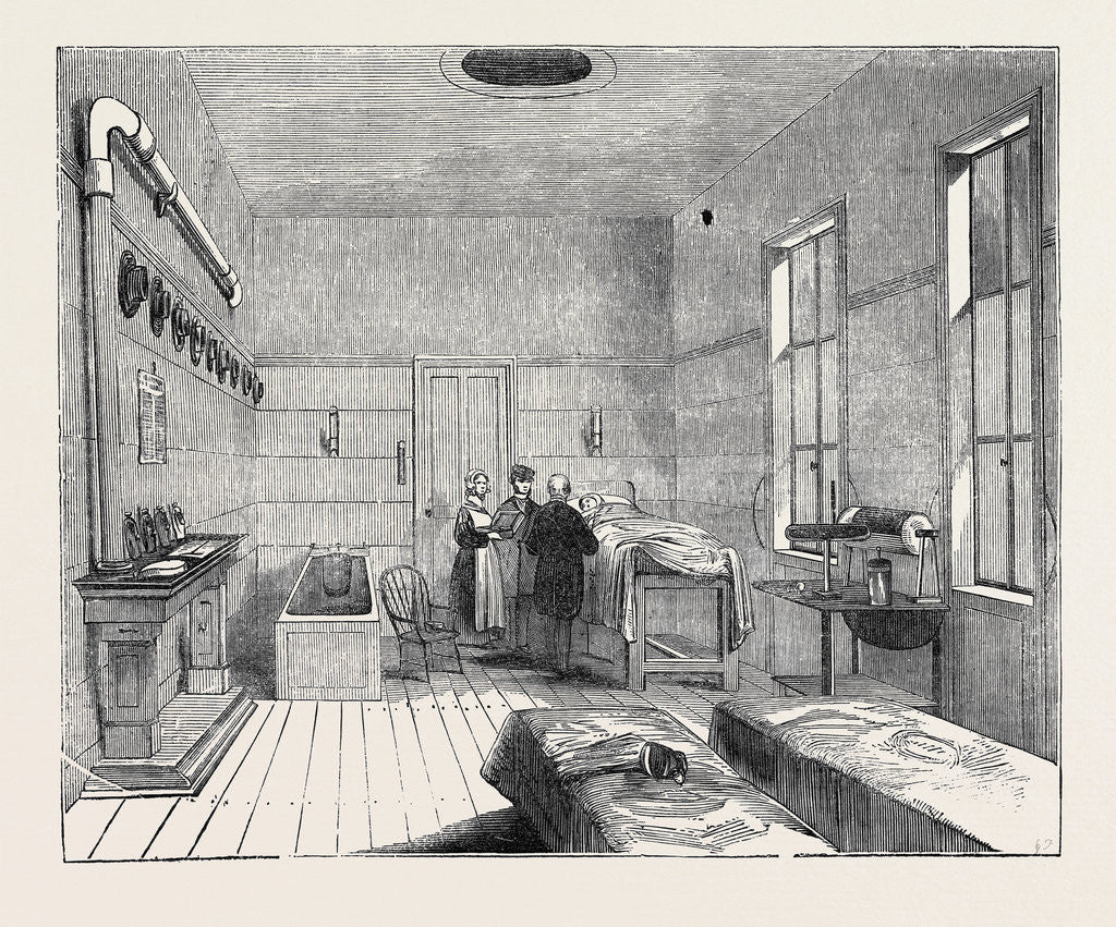 Detail of Ward of the Receiving House of the Royal Humane Society by Anonymous