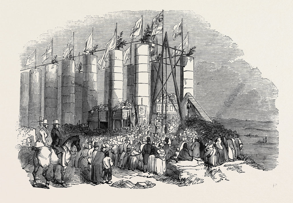 Detail of Ceremony of Laying the Foundation Stone of the Durham Monument, on Pensher Hill. by Anonymous