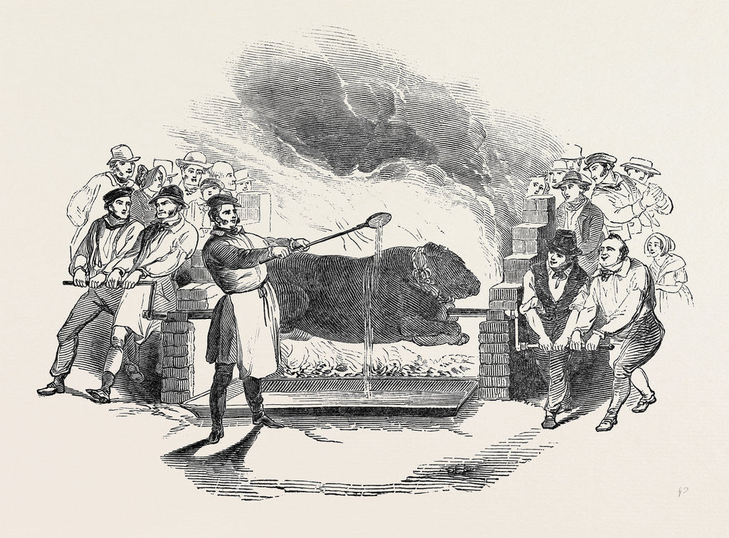 Detail of Roasting the Ox, at Buckingham by Anonymous