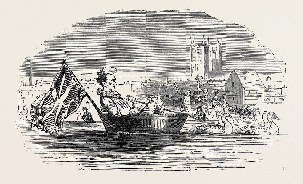 Detail of Barry, the Clown, on the Thames; UK by Anonymous