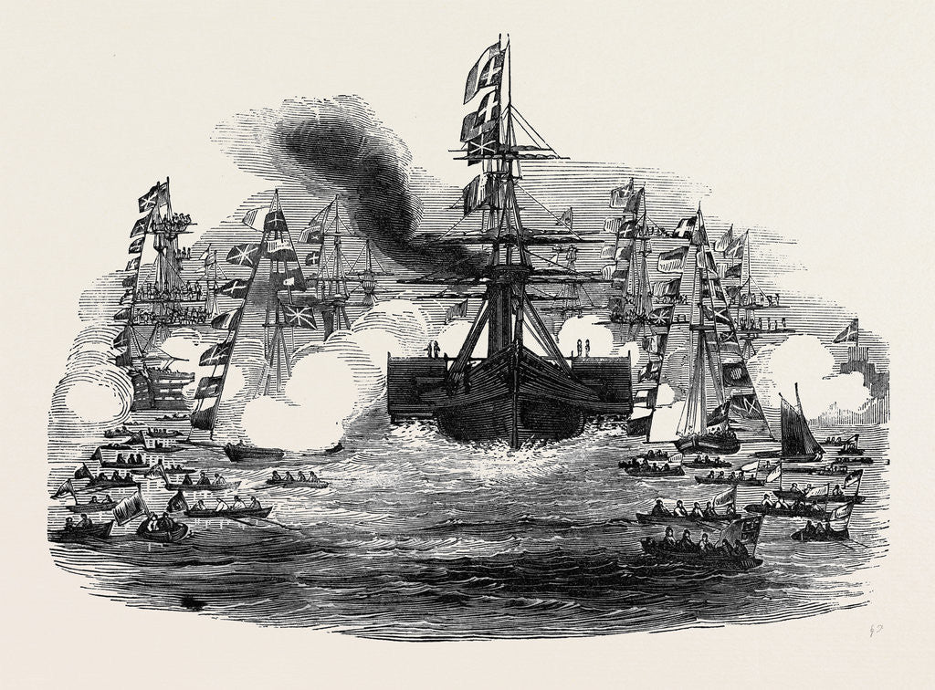 Detail of Visit of the King of the French to Queen Victoria: The Gomer Steamer Coming Into Portsmouth Harbour by Anonymous