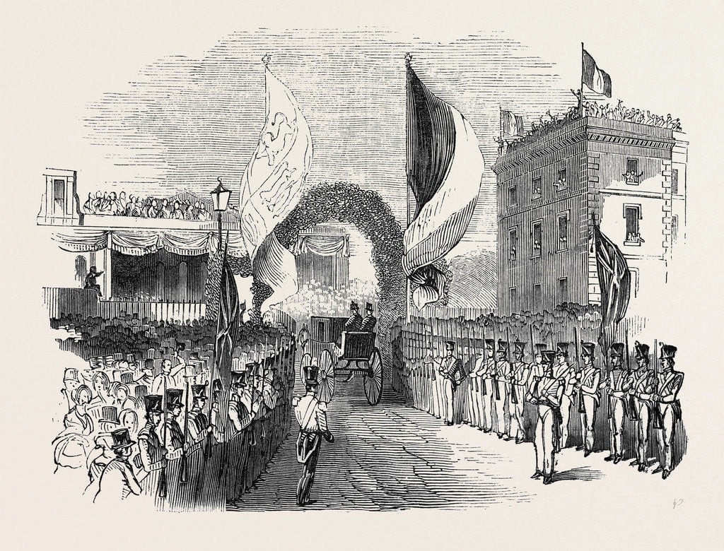 Detail of Visit of the King of the French to Queen Victoria: King Louis Philippe Entering the Railway Station by Anonymous