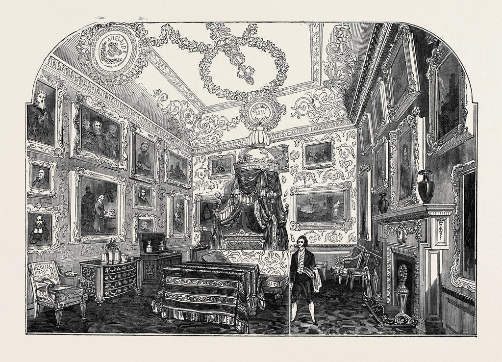 Detail of Visit of the King of the French to Queen Victoria: The King's Bed Chamber, Windsor Castle by Anonymous