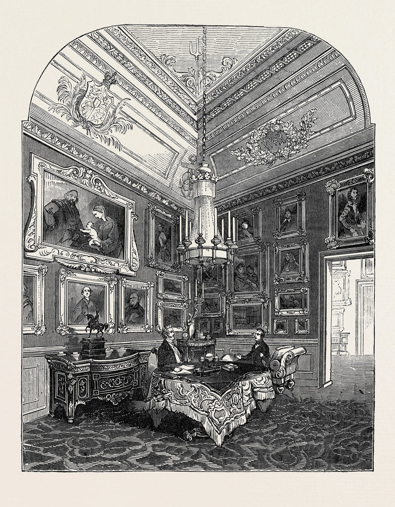 Detail of Visit of the King of the French to Queen Victoria: The King's Closet, Windsor Castle by Anonymous
