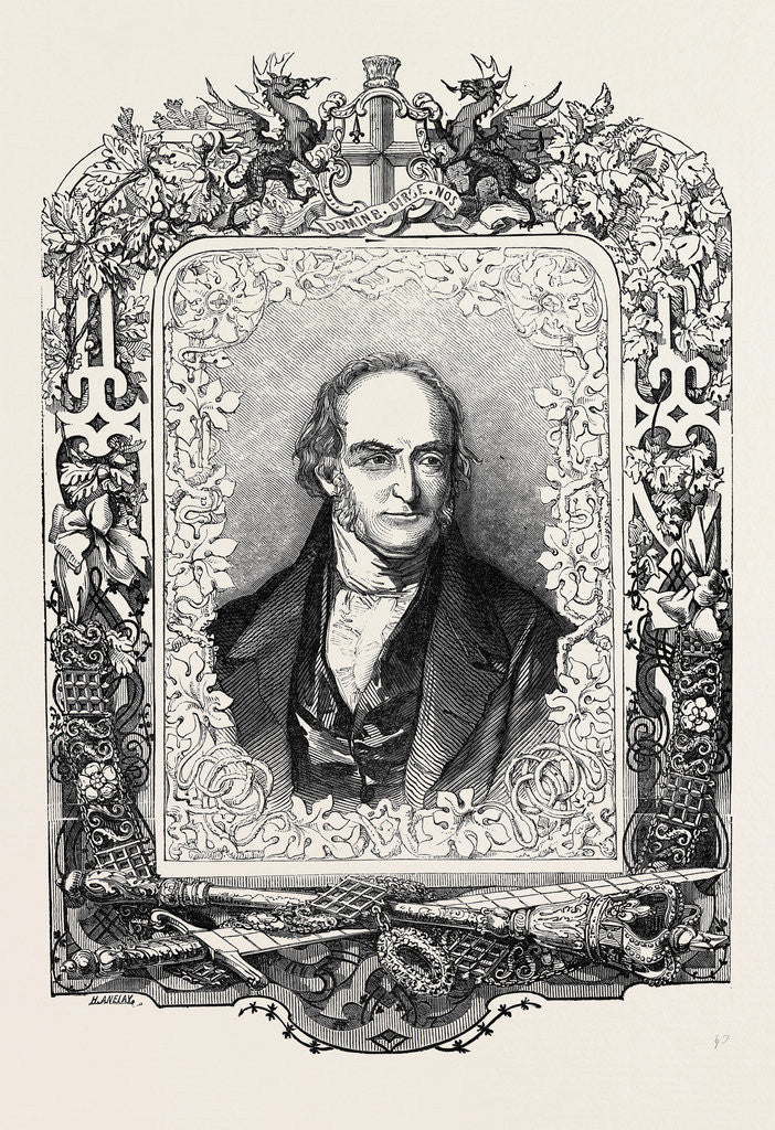Detail of Portrait of the Right Hon. Michael Gibbs, Lord Mayor by Anonymous