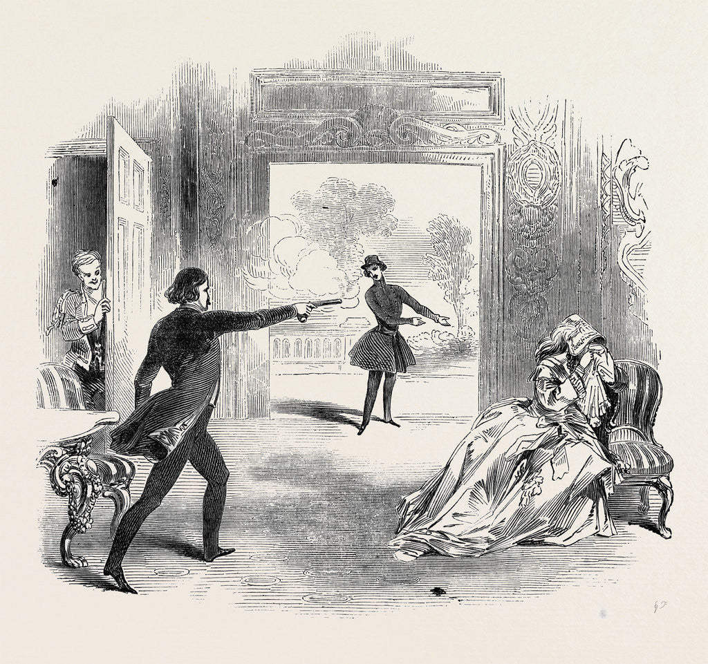 Detail of Scene from the Mysterious Stranger at the Adelphi Theatre by Anonymous