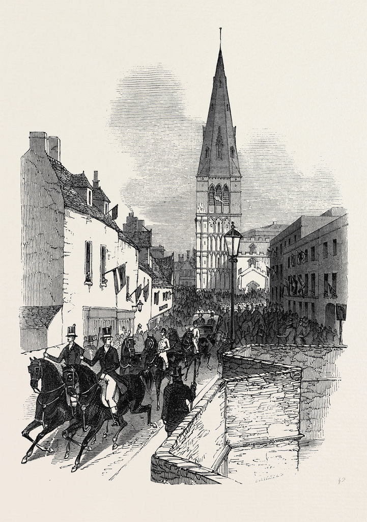 Detail of Her Majesty's Late Visit to Burghley, the Procession, St. Mary's Hill, Stamford by Anonymous