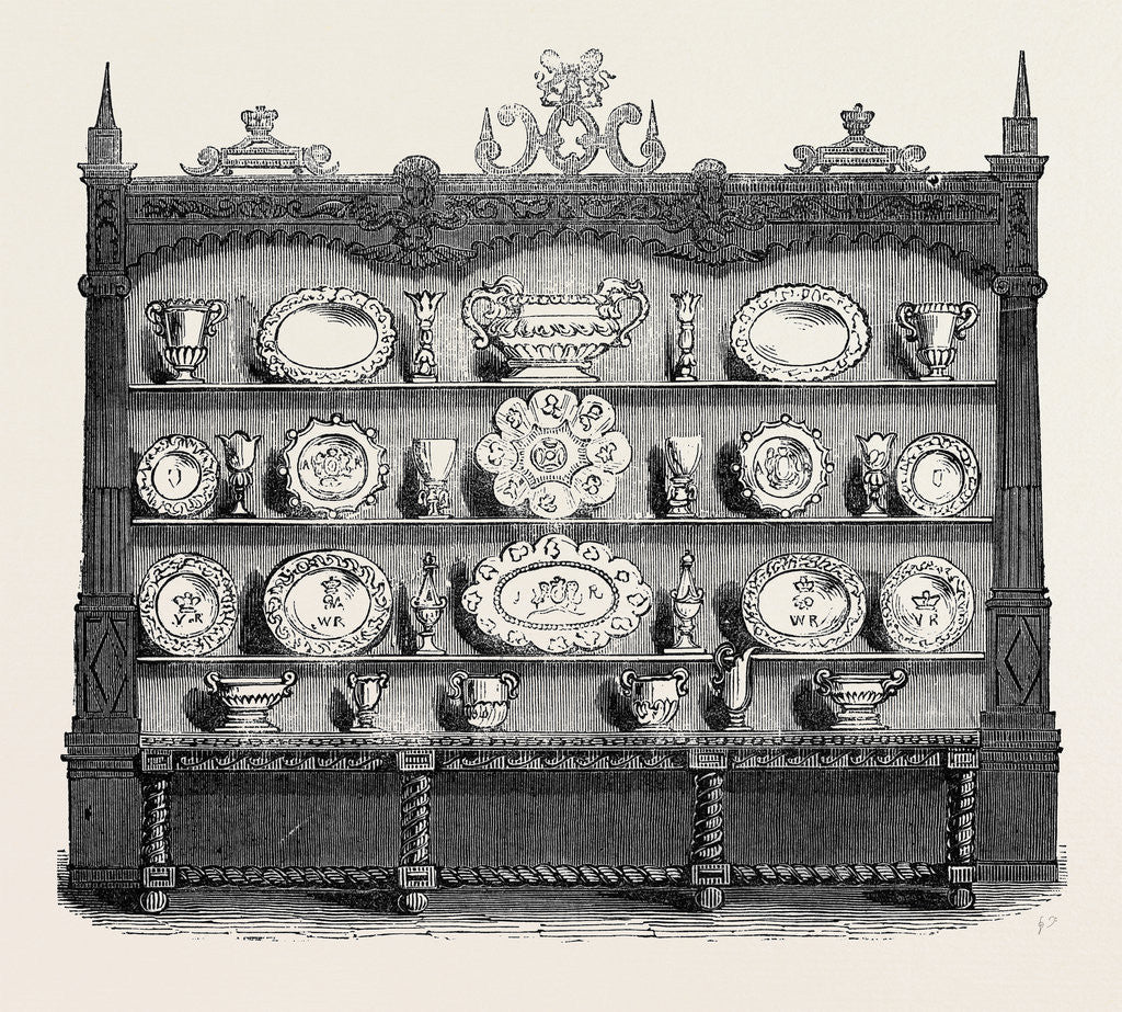 Detail of Buffet of Plate, Banquetting Hall, Burghley by Anonymous