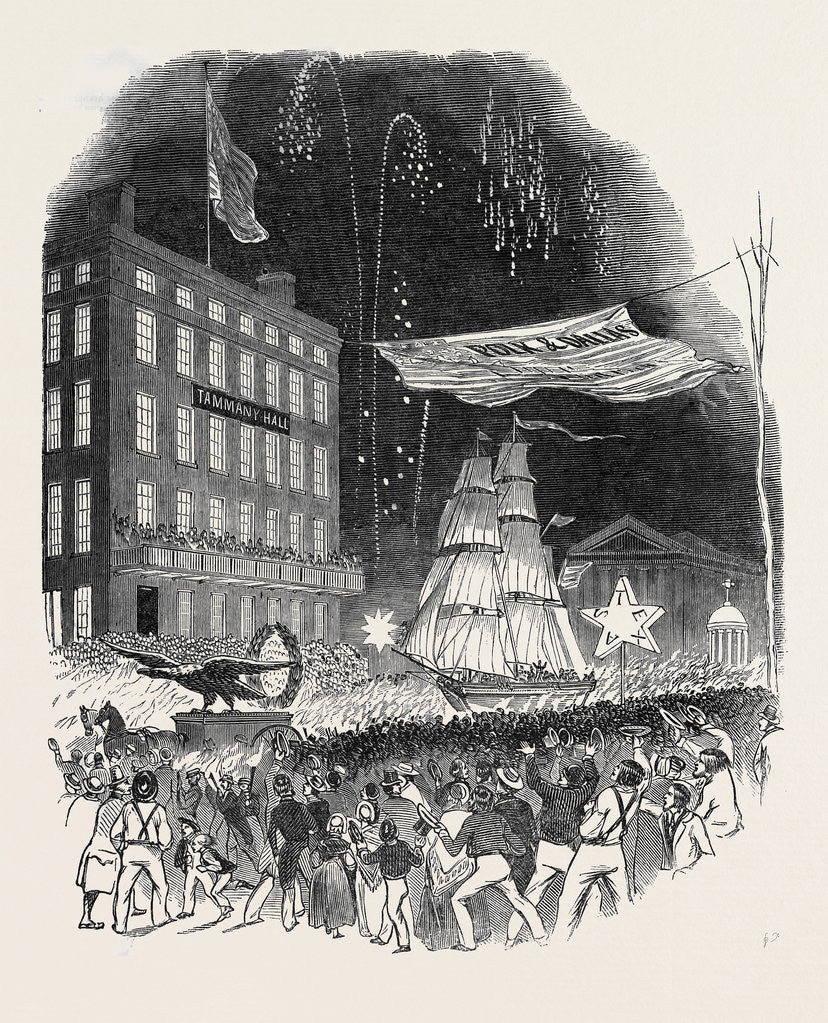Detail of Torch Light Procession in New York, United States by Anonymous