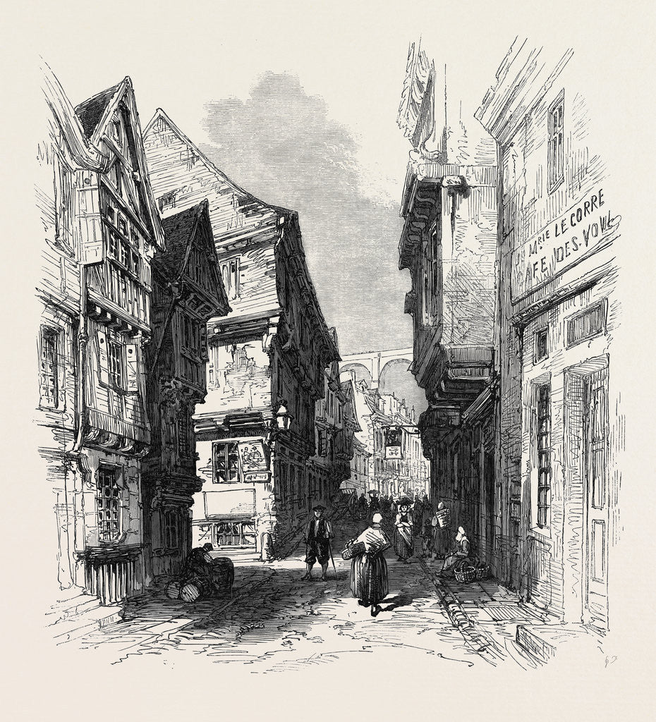 Detail of Street in Morlaix Brittany France 1871 by Anonymous