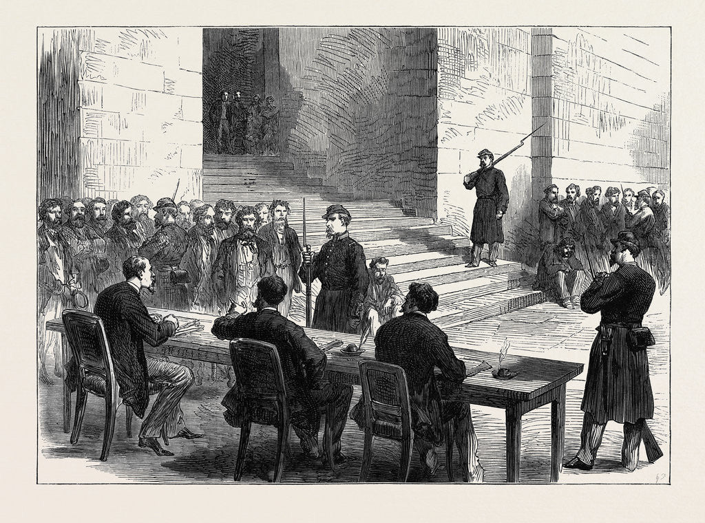 Detail of The Communist Trials at the Orangery Versailles: Interrogating the Prisoners 1871 by Anonymous