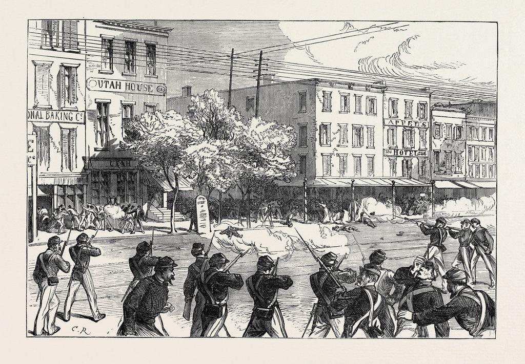 Detail of The Irish Orange Riots in New York 1871 by Anonymous