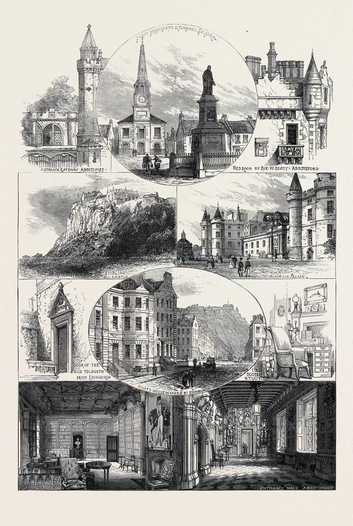 Detail of Places Associated with Scott's Life and Works 1871 by Anonymous
