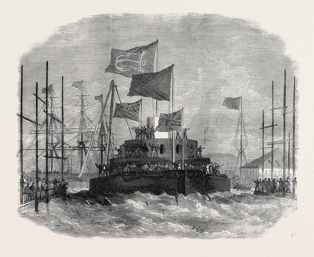 Detail of Launch of H.M.S. Cyclops at Blackwall 1871 by Anonymous